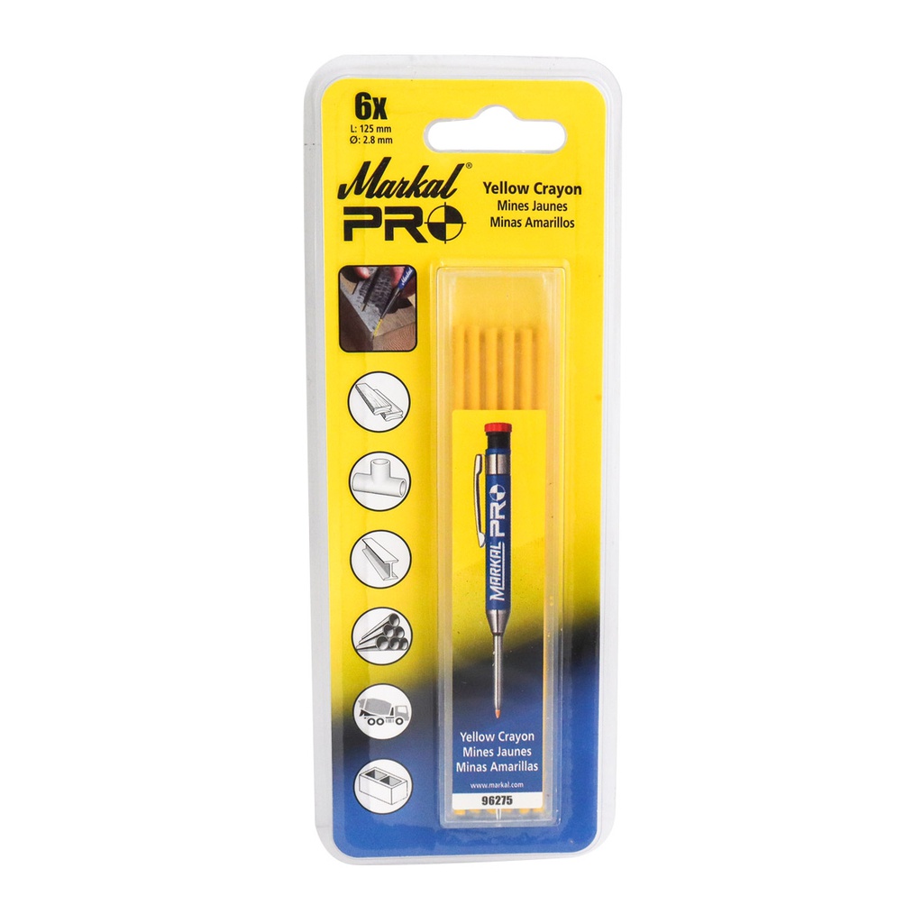 MINAS RECAMBIOS PARA SOLDADURA MARKAL PRO COLOR AMARILLO (CAJA C/12 - PRECIO X PZA)