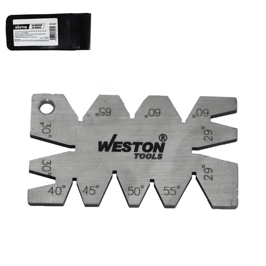 CALIBRADOR/GAGE DE ANGULO DE CORTE DE ROSCA DE TORNILLOS DE ACERO INOXIDABLE 29°,30°,40°,45°,50°,55°