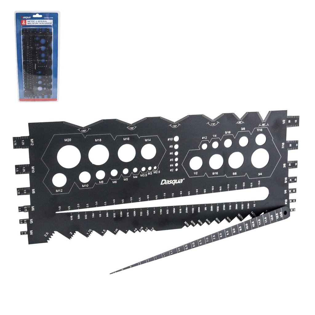 CALIBRADOR MULTIFUNCIONAL METRICO/FRACCIONAL C/CALIBRADOR DE AGUJEROS 8x4" ACERO INOX.