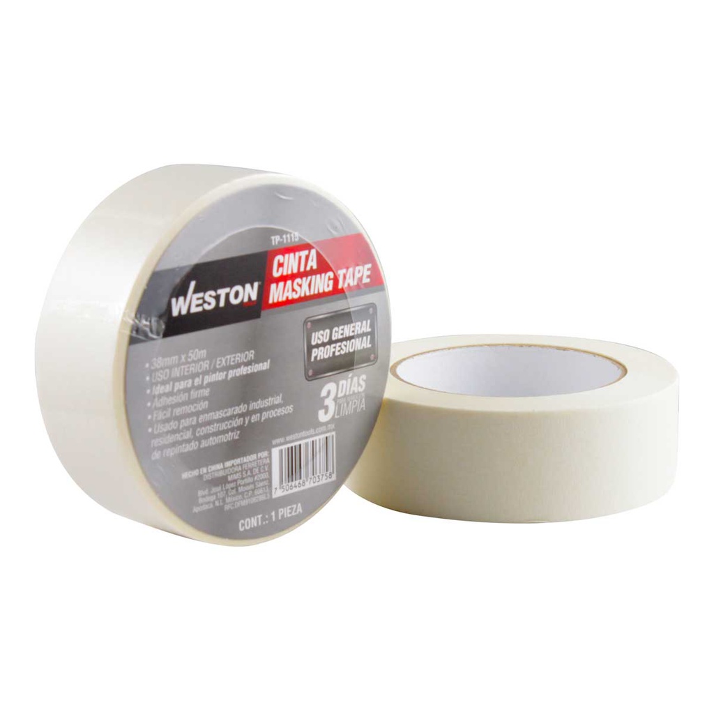 CINTA MASKING TAPE 38MM x 50M            