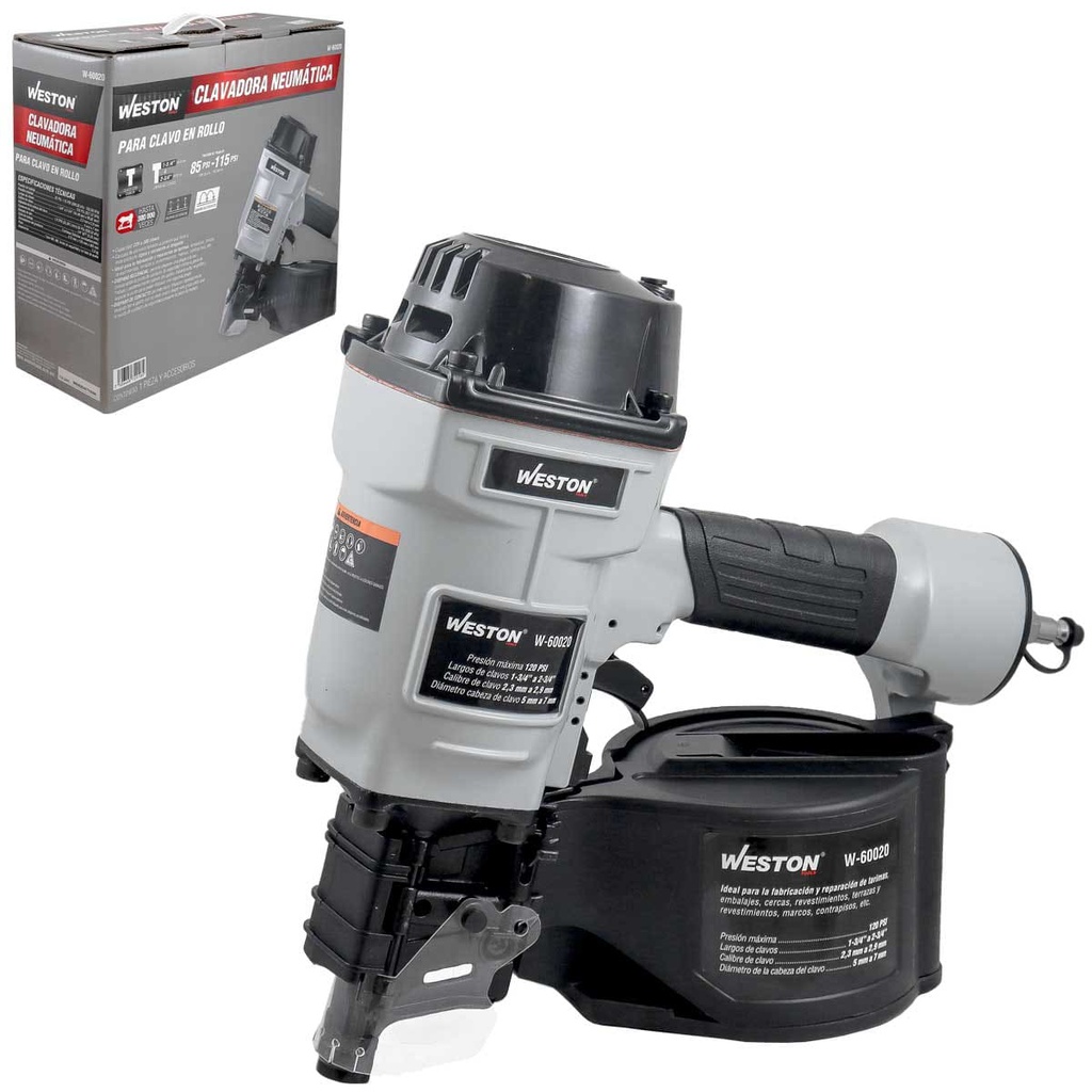 CLAVADORA NEUMATICA CALIBRE 15 (1.8MM) P/CLAVO EN ROLLO
