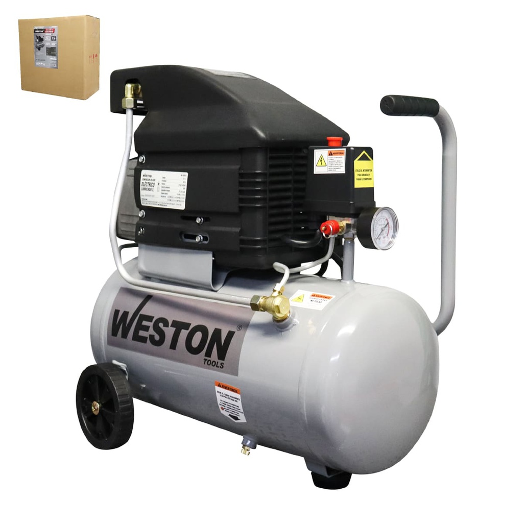 COMPRESOR D/AIRE DIRECTO LUBRICADO MOTOR 2HP CAP. 24 L 110 V