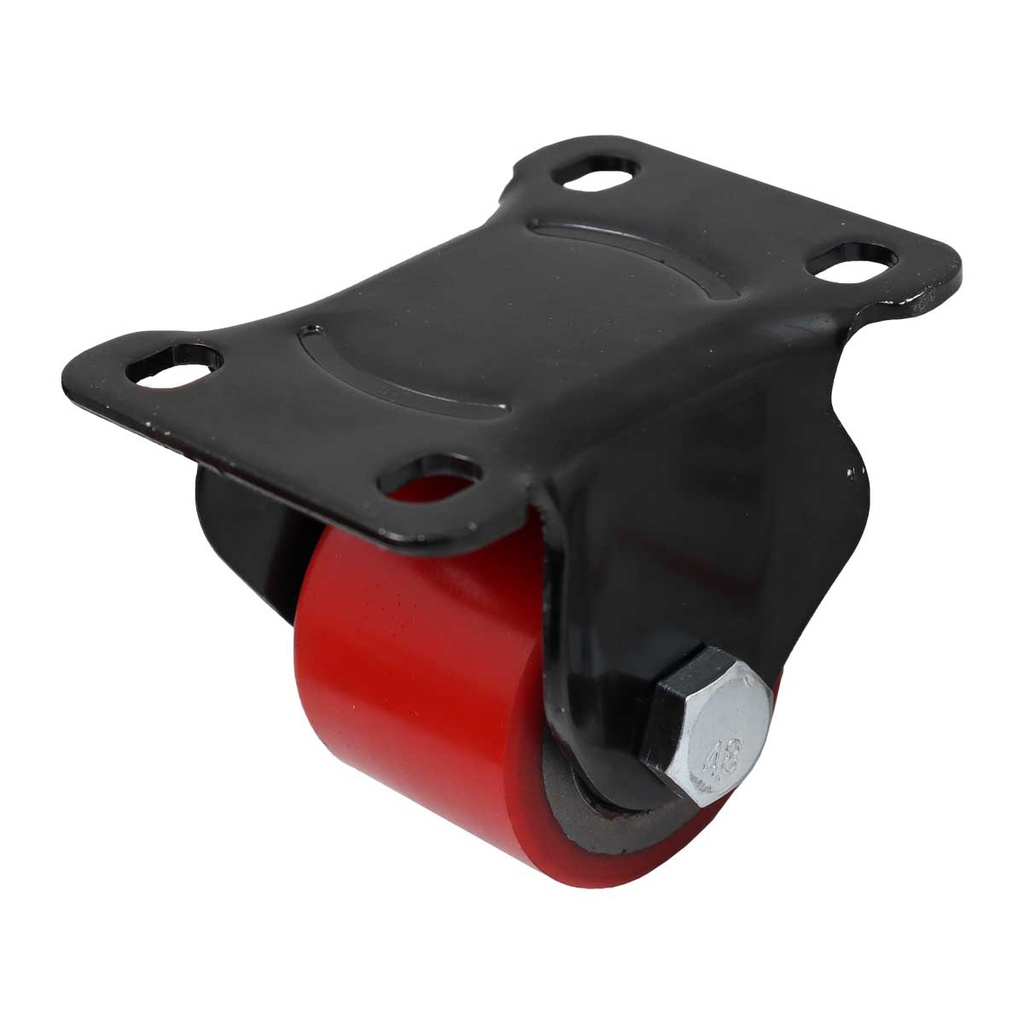 RODAJA FIERRO VACIADO C/PU ROJA FIJA HORQUILLA NEGRA 2" (50*42MM)