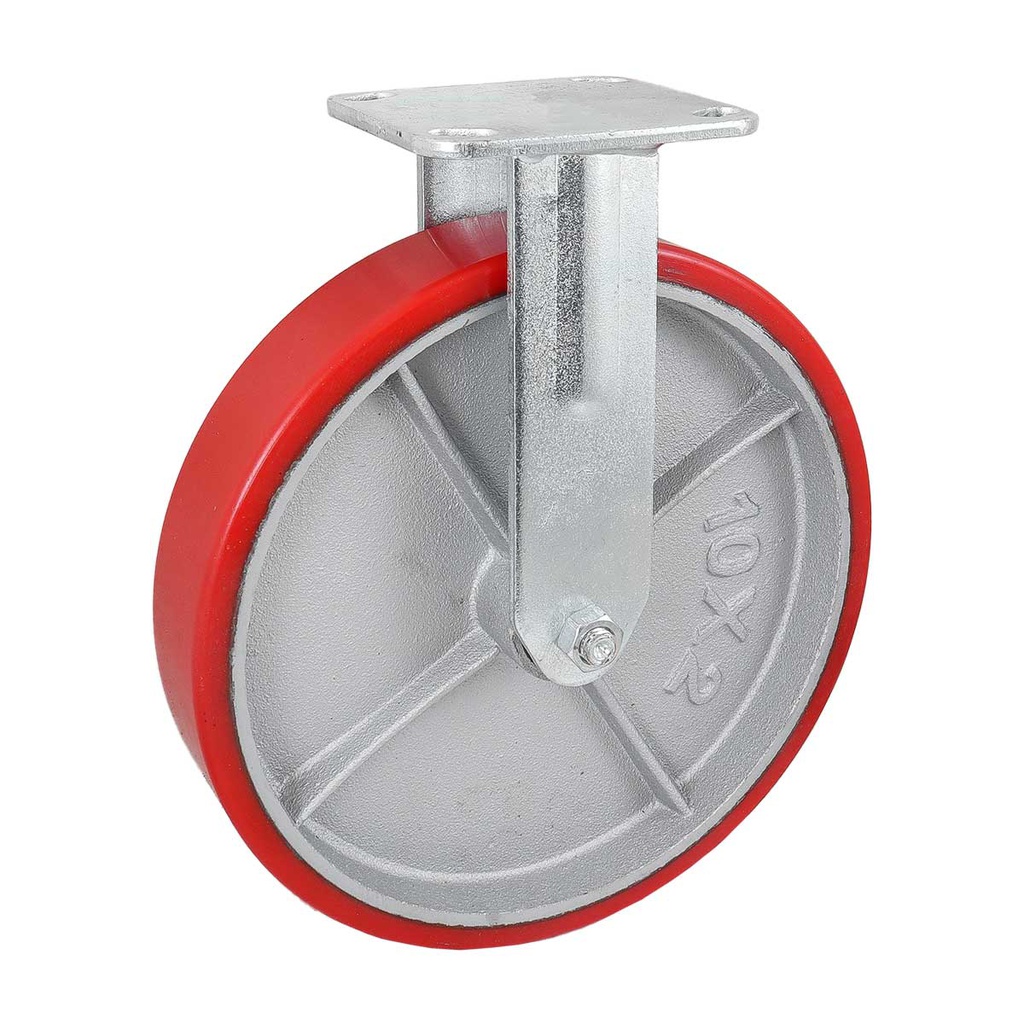 RODAJA FIERRO VACIADO C/PU FIJA ROJA 10X2"