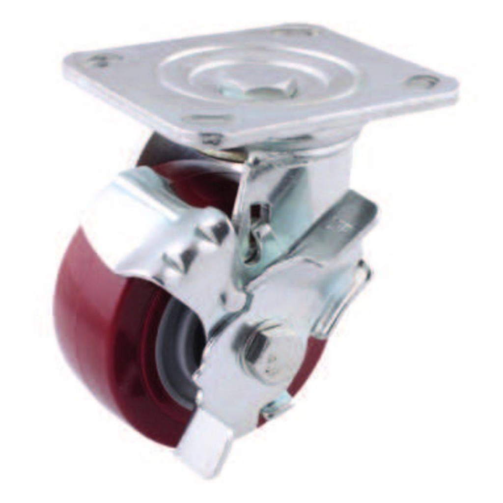 RODAJA MARRON PU GIRA. C/FRENO 5X2"