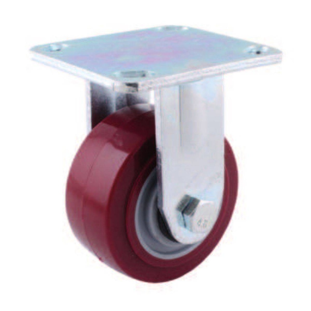 RODAJA MARRON PU FIJA 4X2"