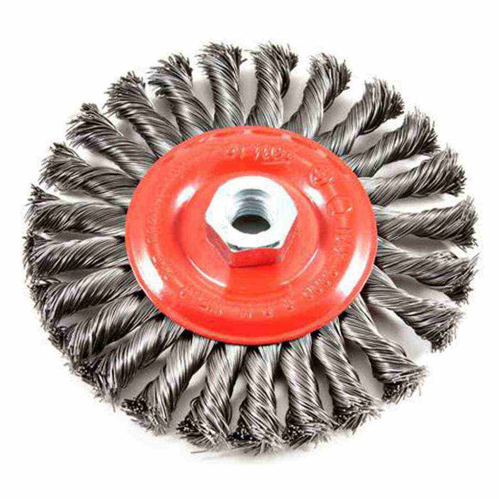 CEPILLO CIRCULAR TRENZADO 6" X 5/8-11 CARA DELGADA A. AL CARBON .020"