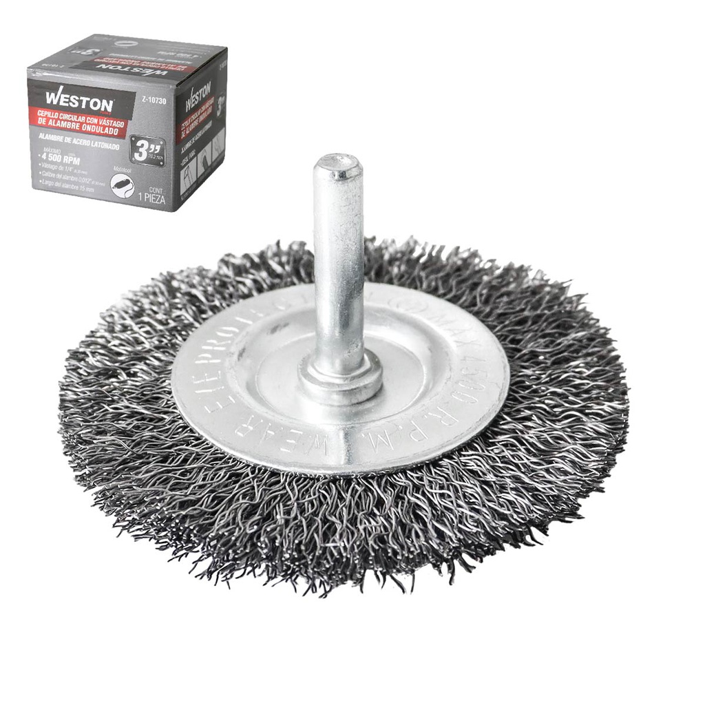 CEPILLO CIRCULAR ONDULADO 3" C/VASTAGO 1/4" ACERO .012"