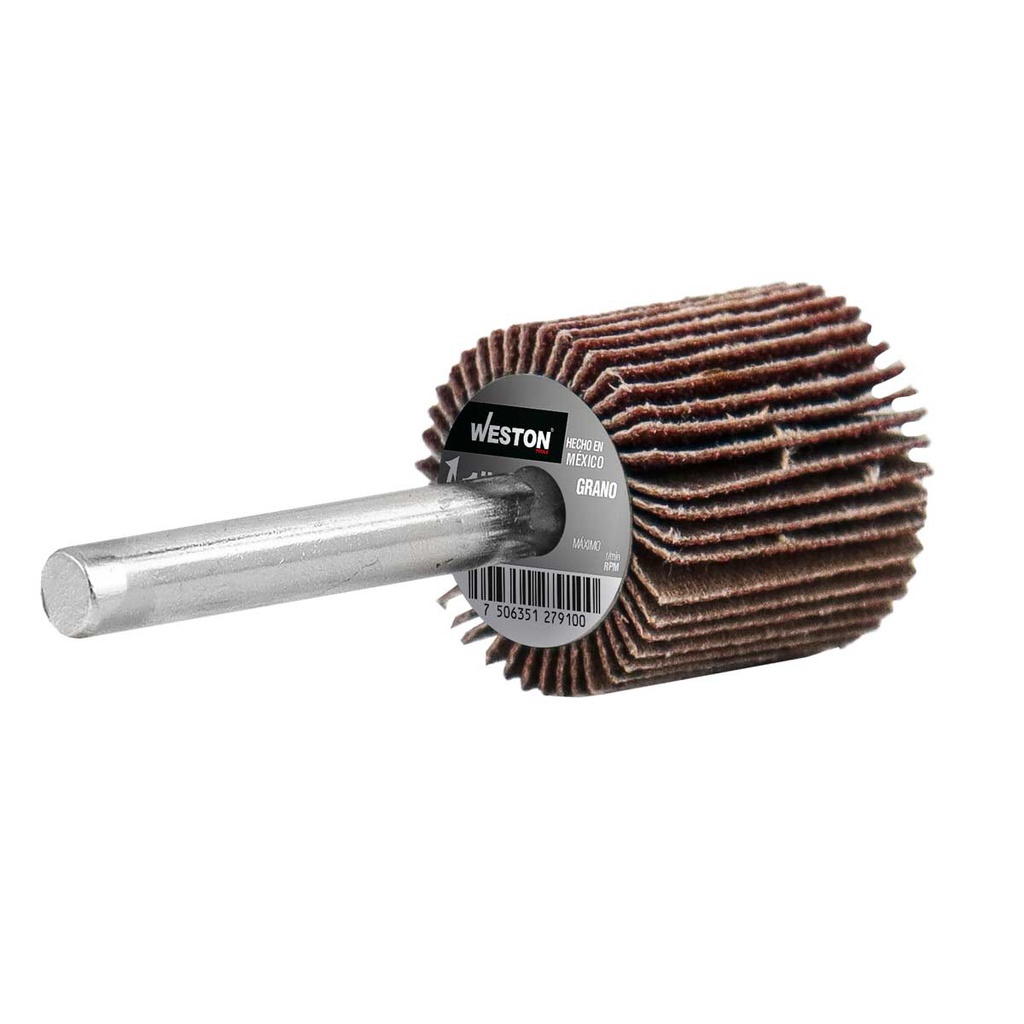 RUEDA FLAP C/VASTAGO G40 2 X 1 X 1/4 (Precio x pieza - Empaque c/10 pzas)