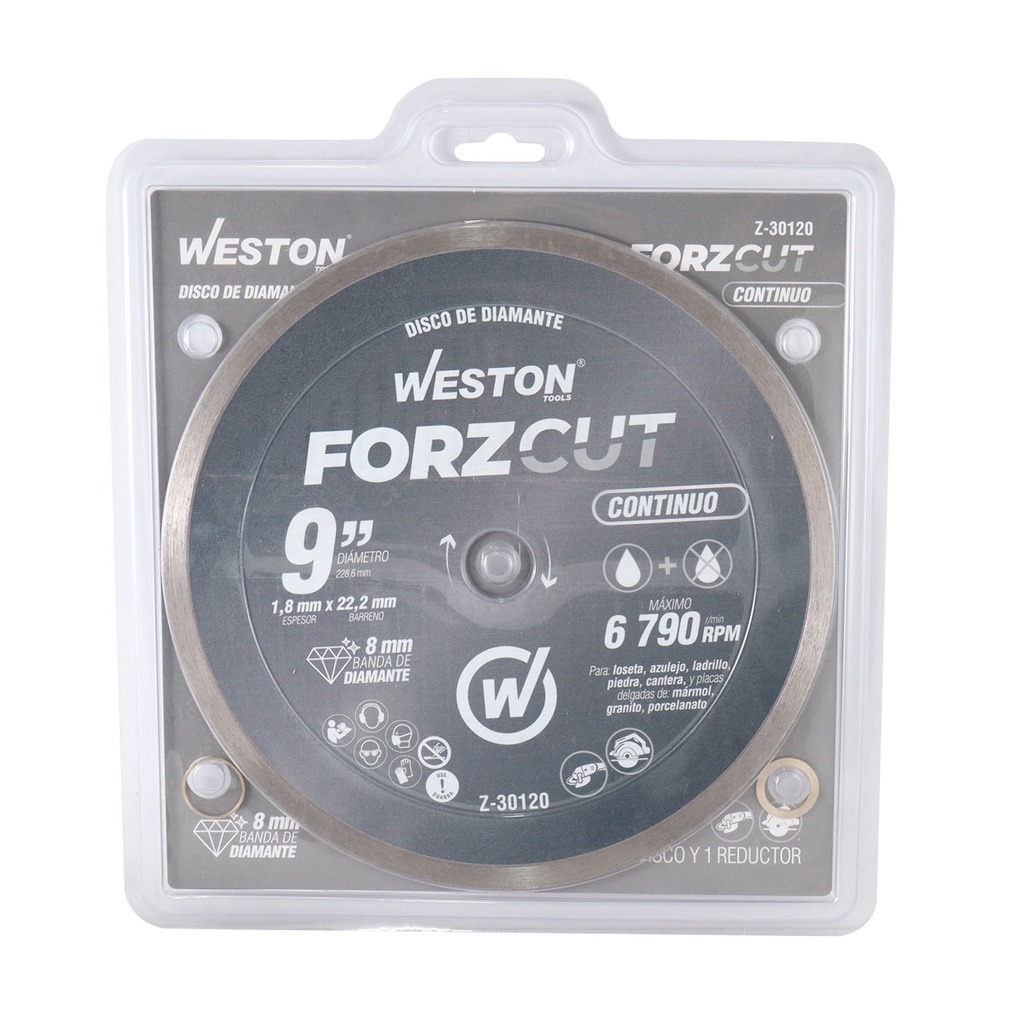 DISCO DE DIAMANTE RIN CONTINUO 9" FORZCUT