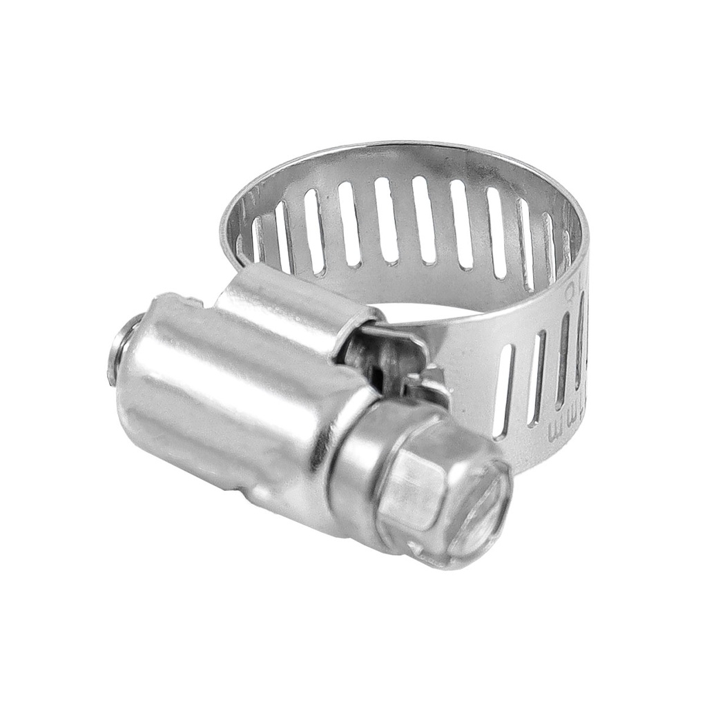 ABRAZADERA SINFIN D/ACERO INOXIDABLE MINI #4 6-16MM X 8MM (Precio x pieza - Empaque c/10 pzas)