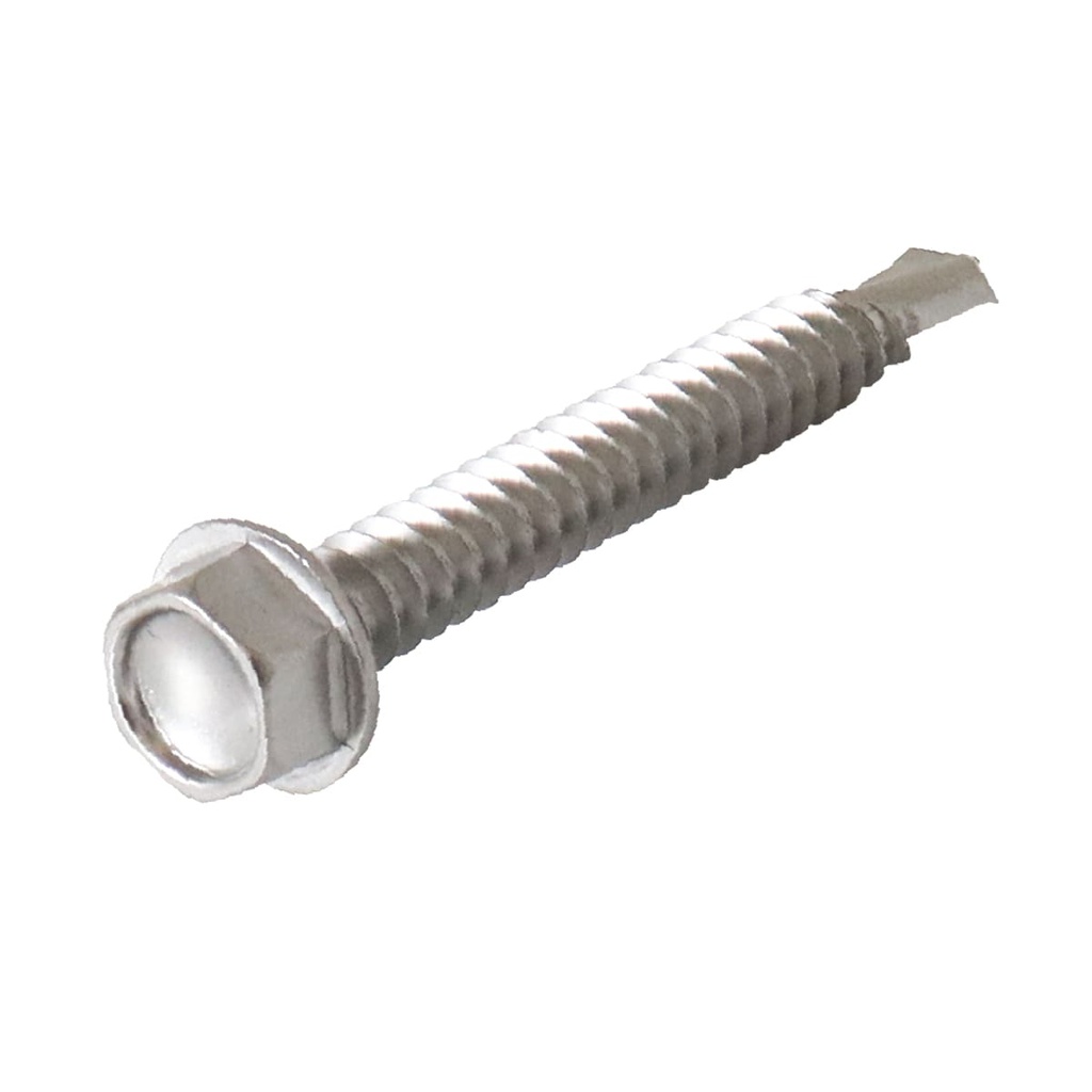 PIJA HEXAGONAL  PUNTA BROCA ACERO INOXIDABLE 410 1/4X2 (precio por caja, caja con 100 piezas)