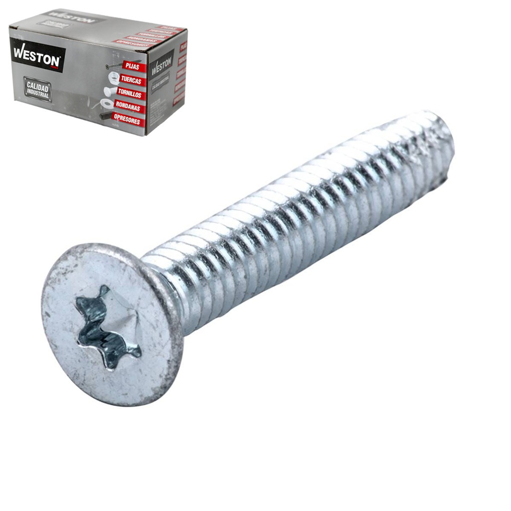 TORNILLO  C.PLANA TORX T/F GALV. 1/4X1-1/2 (Precio x Caja - Caja c/200 pzas)