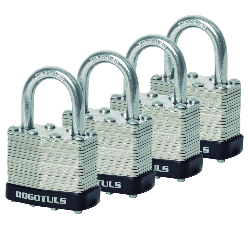 CANDADO JGO 4PZ LAMINADO 40MM CORTO (CAJA CON 4 PAQUETES)