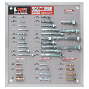 EXHIBIDOR  ANCLAS Y TAQUETES 36 PZAS