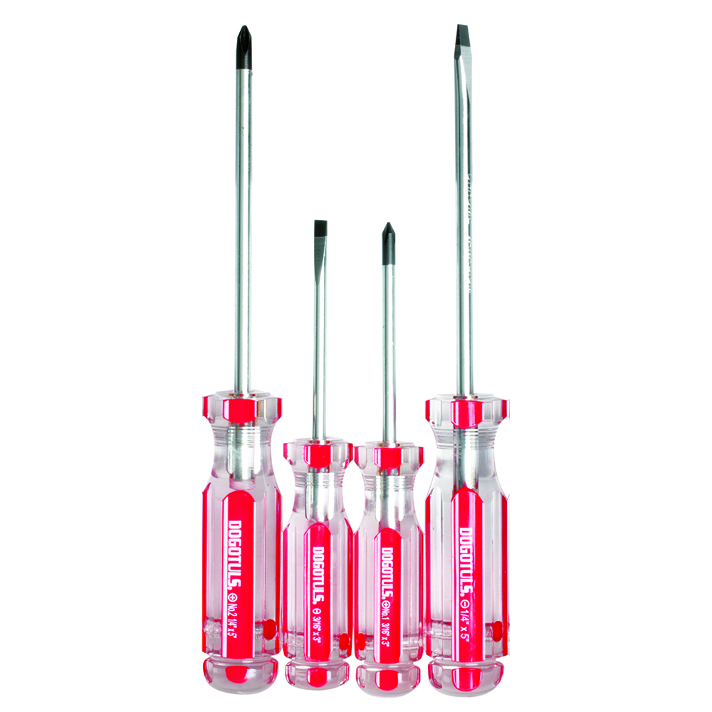 JUEGO DESARMADOR ACETATO ROJO 4PZ