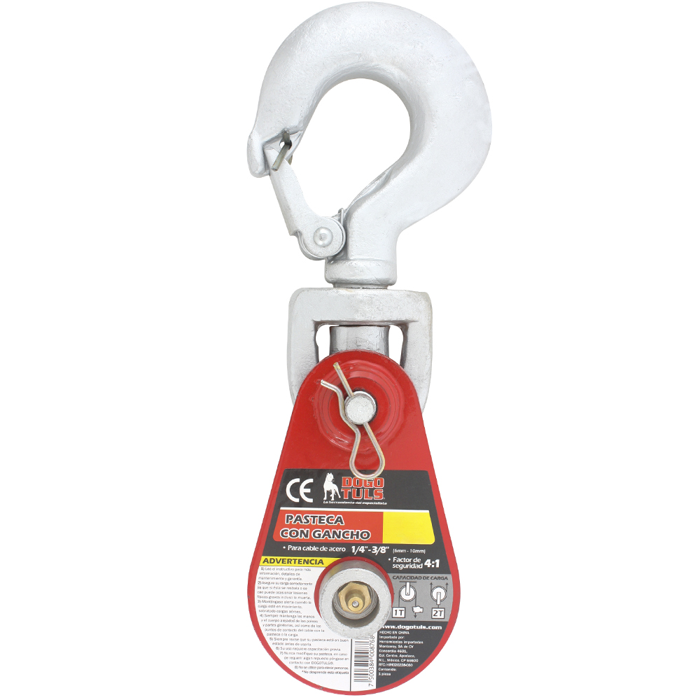 PASTECA 8T GANCHO P/CABLE ACERO DE 3/4"