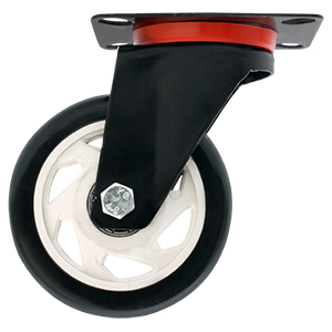 RODAJA DE PVC NEGRO GIRATORIA 5"