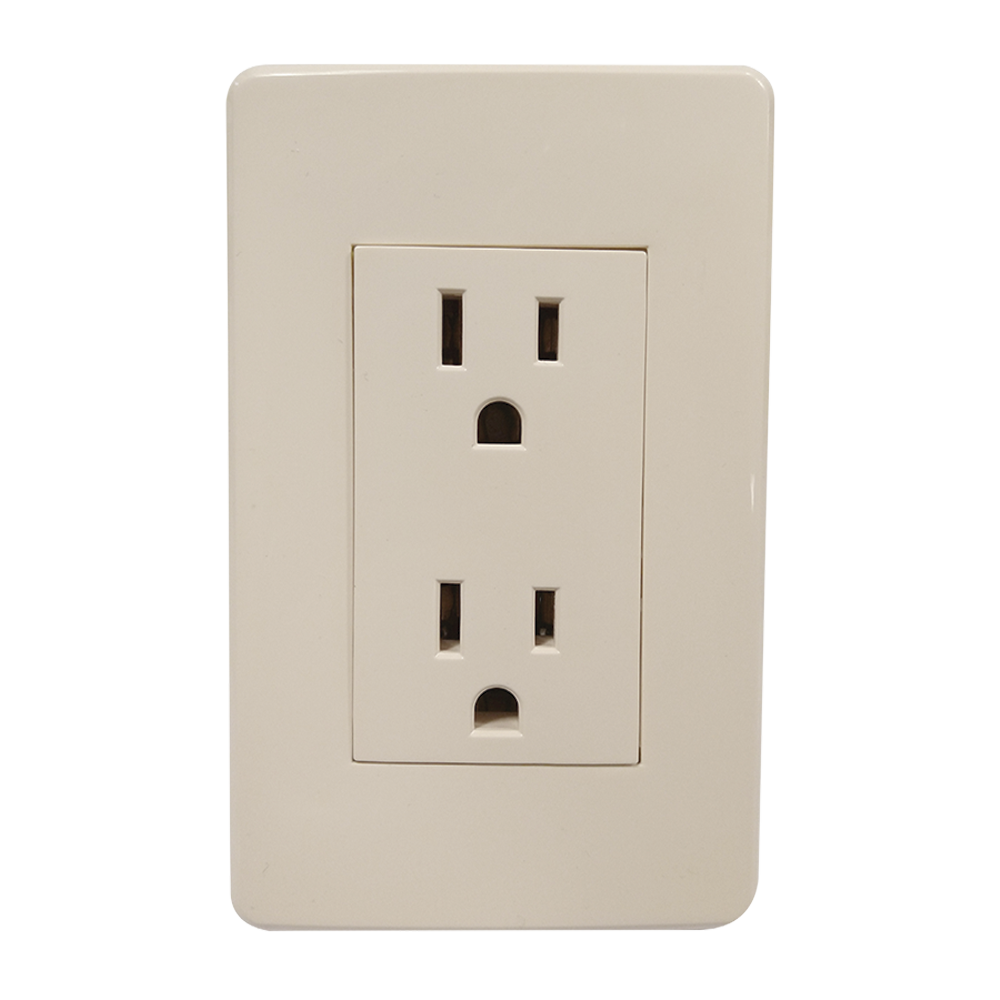 CONTACTO DOBLE ATERRIZADO CON PLACA MARFIL 72 mm 10 A  127 V