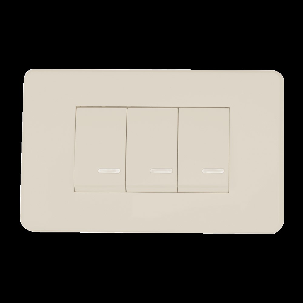 2 APAGADORES SENCILLOS Y 1 ESCALERA CON PLACA MARFIL 24 mm