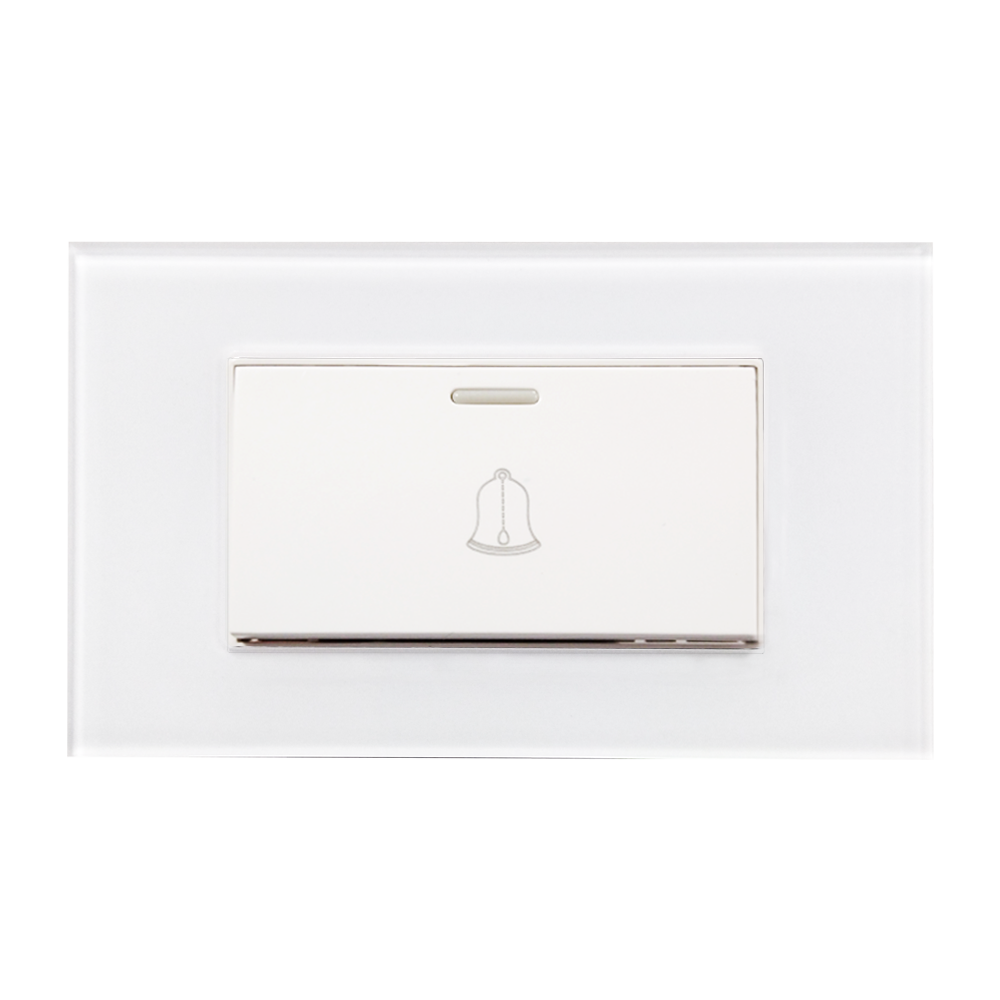 APAGADOR PARA TIMBRE CON PLACA DE ACRILICO BLANCA 72MM