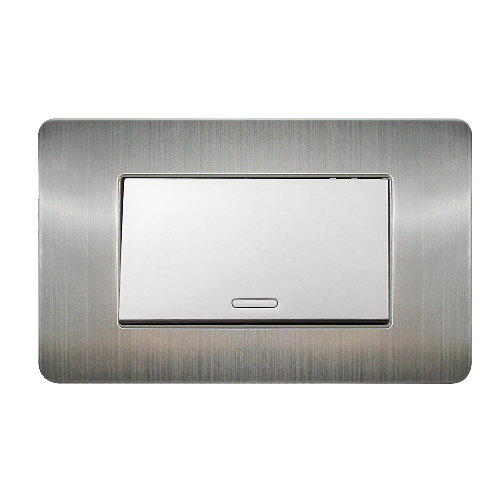 APAGADOR DE ESCALERA CON PLACA DE ACERO INOXIDABLE 72 MM