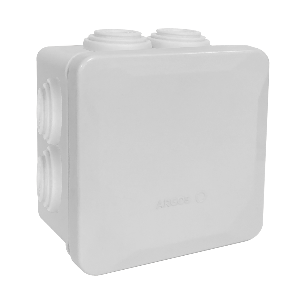 CAJA ESTANCA CON CONOS HUESO IP55 TORNILLOS 100x100x55 mm