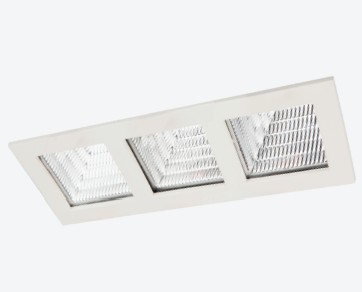 LUMINARIO CUADRADO DE EMPOTRAR LED 3 SALIDAS FIJO ESPECULAR CON REFLECTOR CUADRADO BLANCO 3X10W 110-240V~ 60Hz