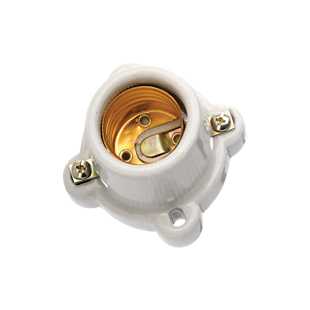 PORTALAMPARA BASE CUADRADA E27 DE CERAMICA