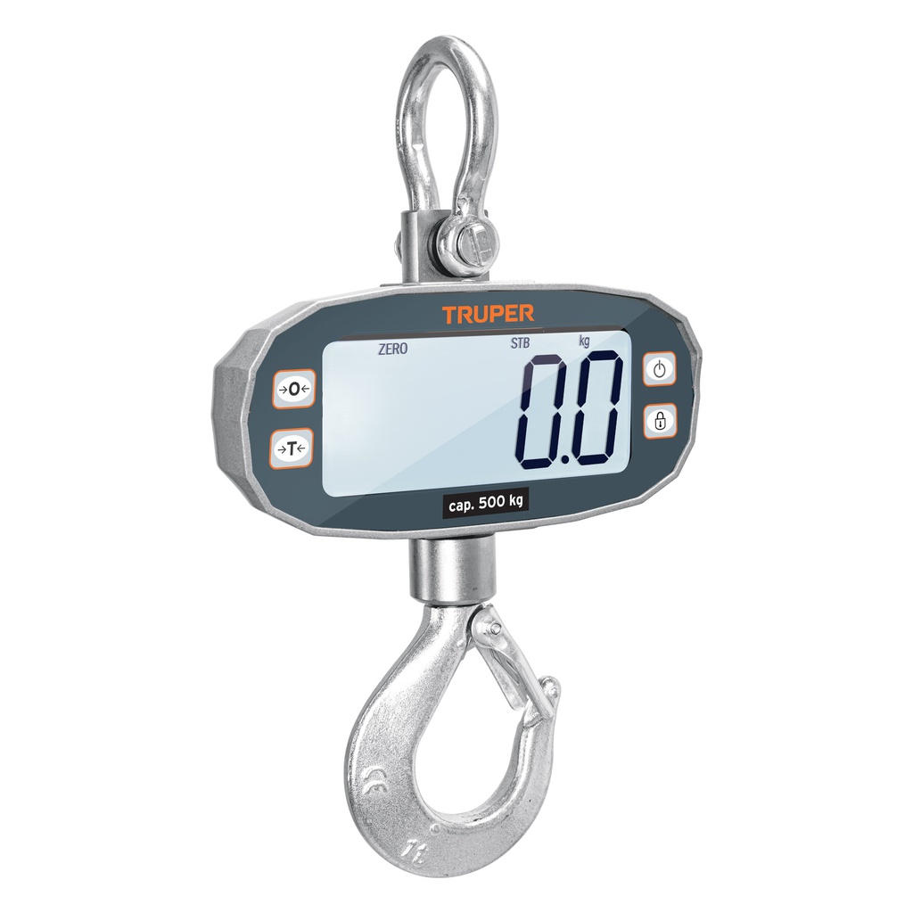 Bascula electronica colgante, recargable, 500 kg, Truper
