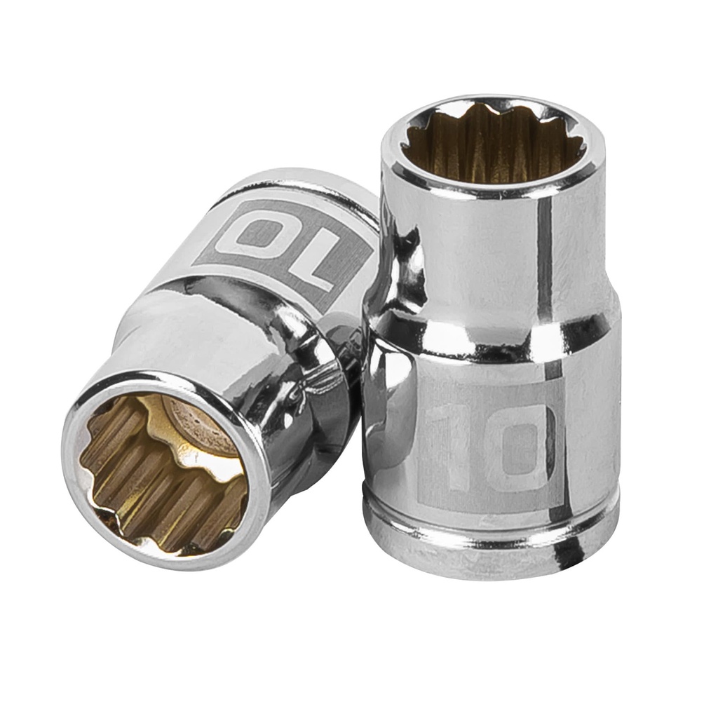 Dado de 10 mm, 12 puntas, cuadro 3/8', Truper