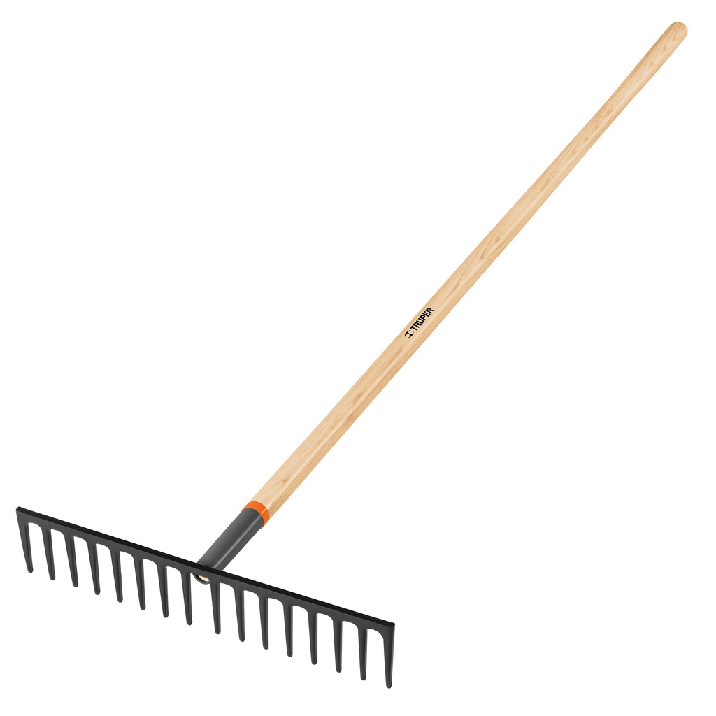 Rastrillo recto reforzado, 16 dientes, mango de 60', Truper