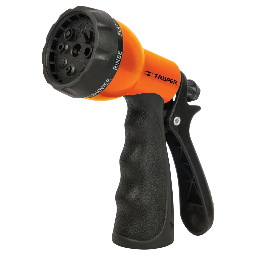 Pistola para riego de 8 funciones plastica con recubrimiento