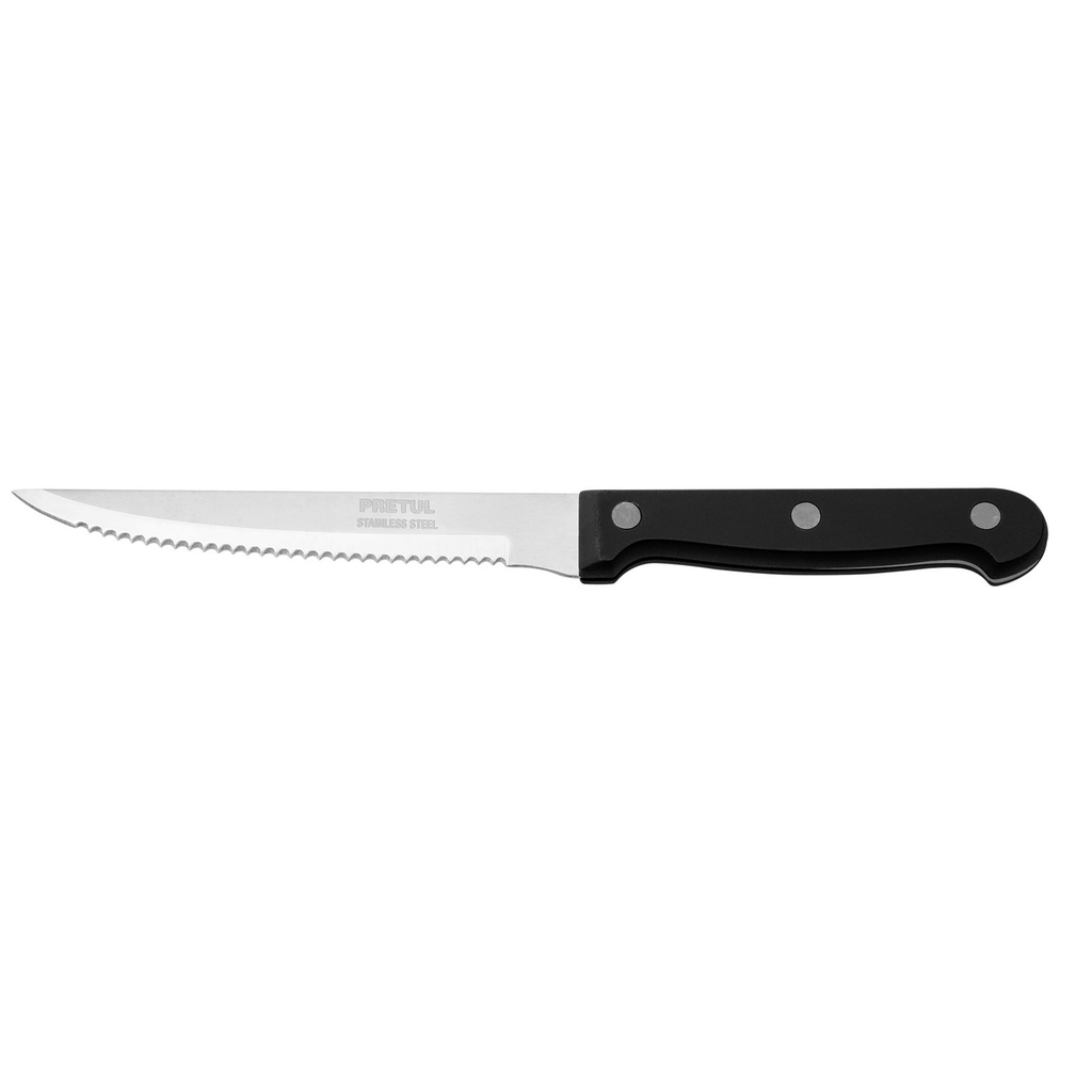 Cuchillo con sierra para asado 5' mango de plastico, Pretul