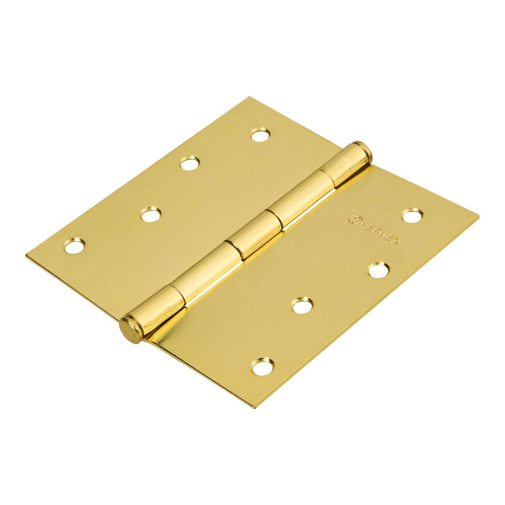 Bisagra cuadrada, 4', acero latonado, cabeza plana, Basic