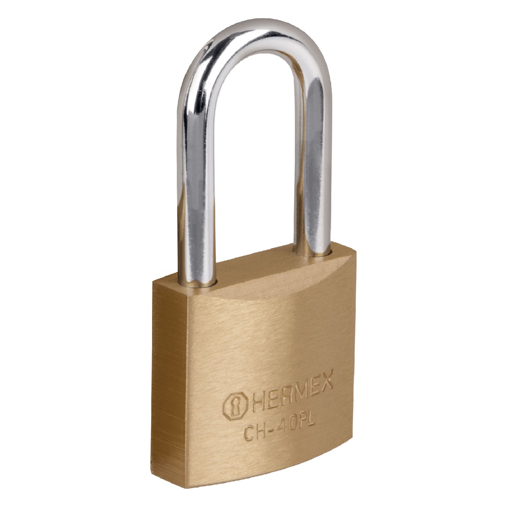 Candado de hierro color laton 40 mm, largo, caja, Basic