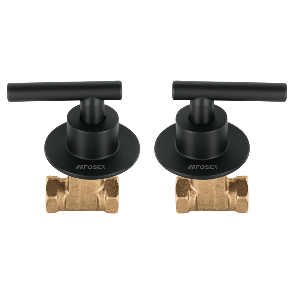 Juego llaves empotrar roscables, palanca negro, Tubig