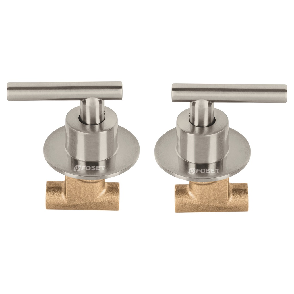 Juego llaves empotrar soldables, palanca satin, Tubig