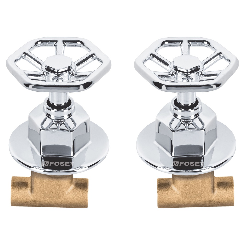 Juego llaves empotrar soldables, volante cromo, Tubig