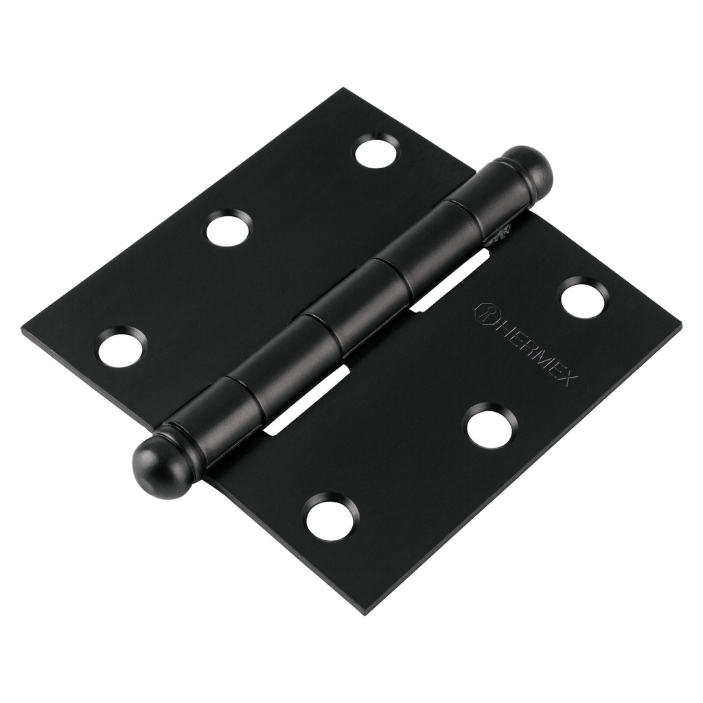 Bisagra cuadrada 3', acero negro, cabeza redonda, Hermex