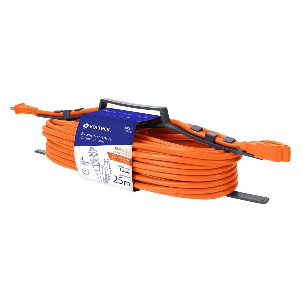 Extension electrica de uso rudo 25 m 2x16 AWG, Volteck