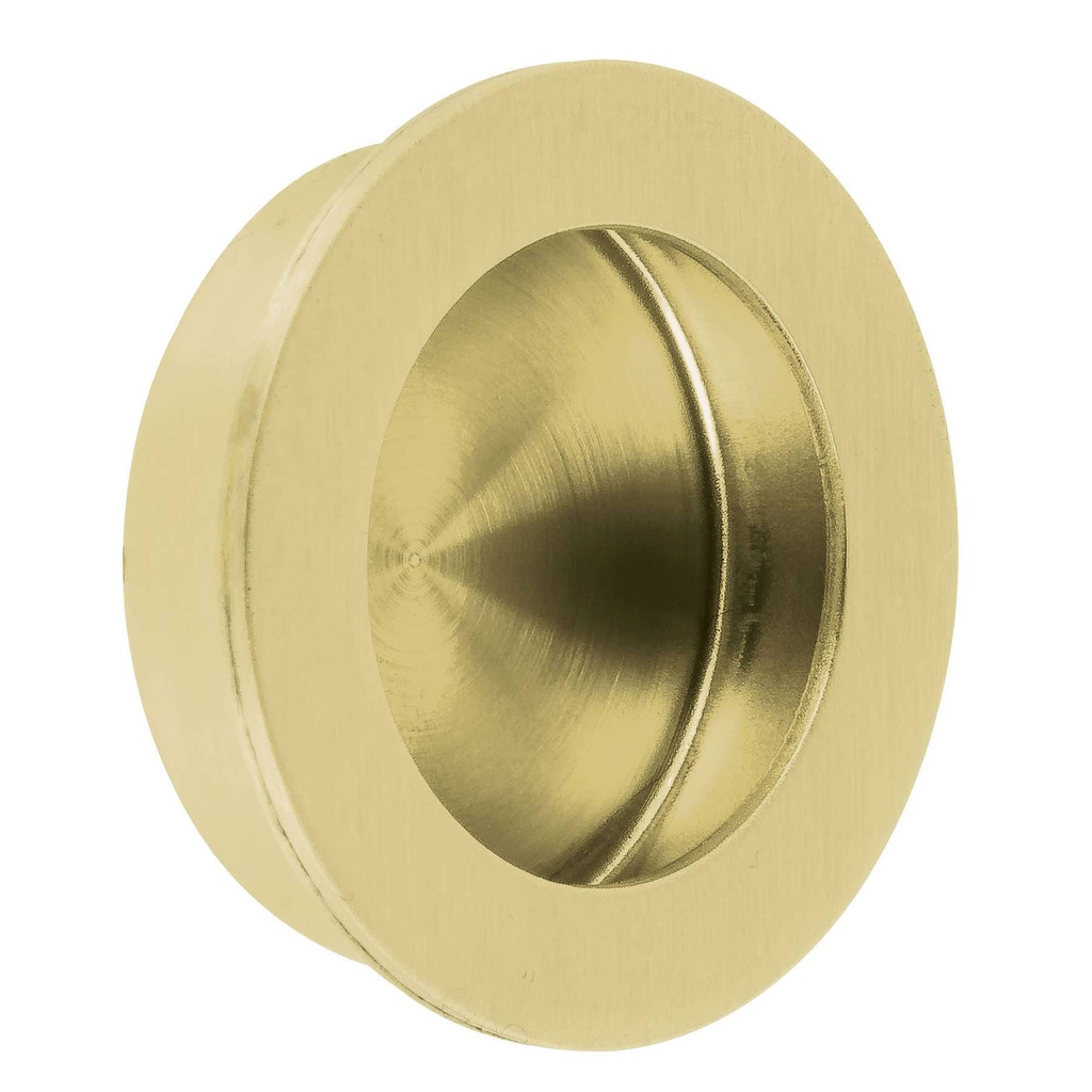 Jaladera de embutir circular No. 4 acabado laton brillante