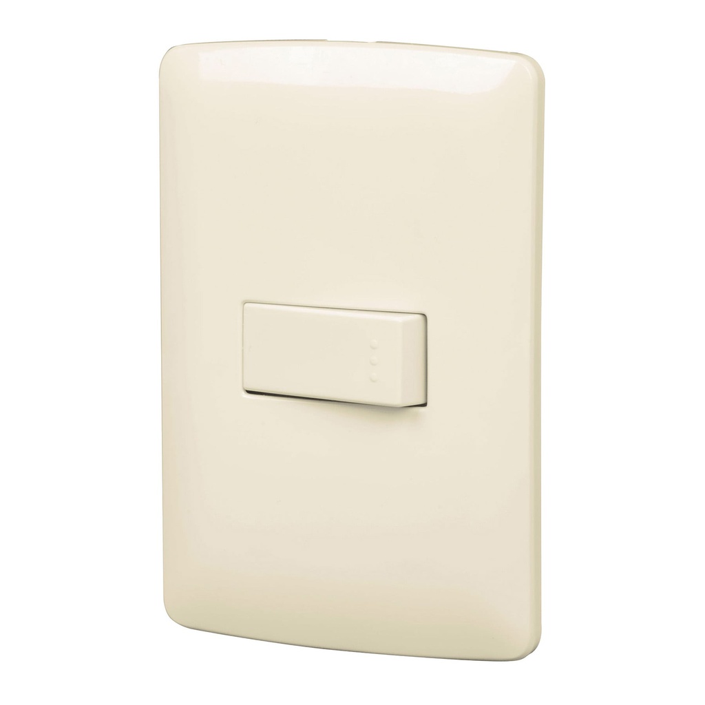 Placa armada 1 interruptor sencillo, marfil, linea Italiana