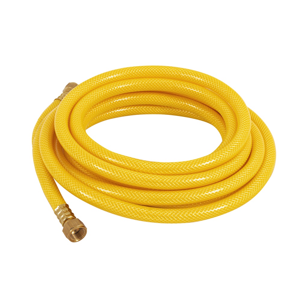 Manguera para gas, PVC amarilla, 3/8'x5 m, c/conexion, Foset