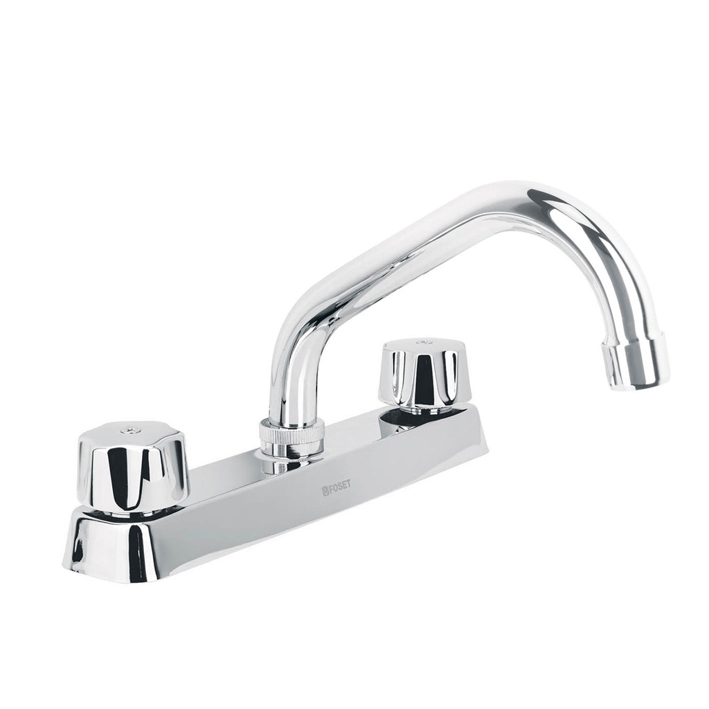 Mezcladora corta 8' p/fregadero manerales hex car compresion