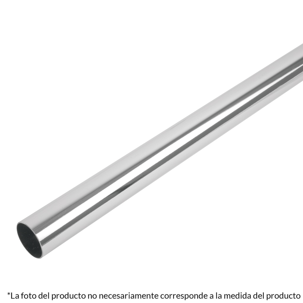 Tubo redondo para closet,1.2 m, acero cromado, Hermex