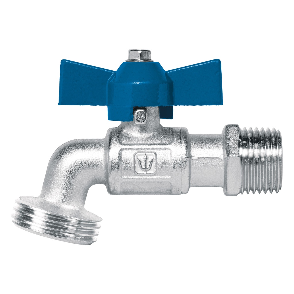 Llave esfera de laton 1/2', maneral corto, 130g, s/adaptador