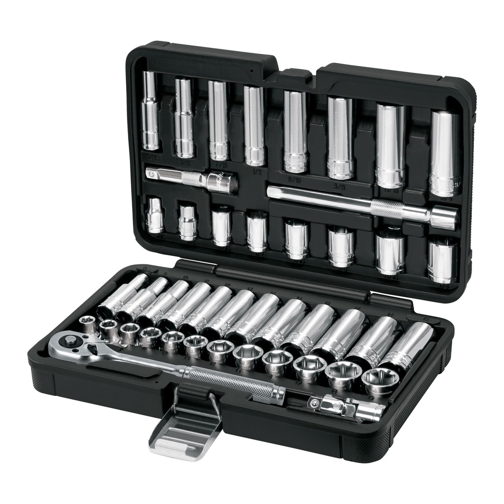 Juego de 45 herramientas cuadro 3/8' std y mm para mecanico