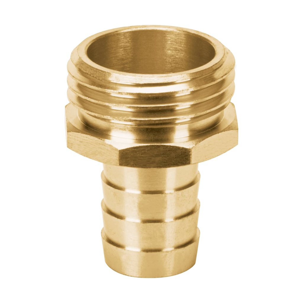 Conector 5/8' macho de laton solido para manguera, Truper
