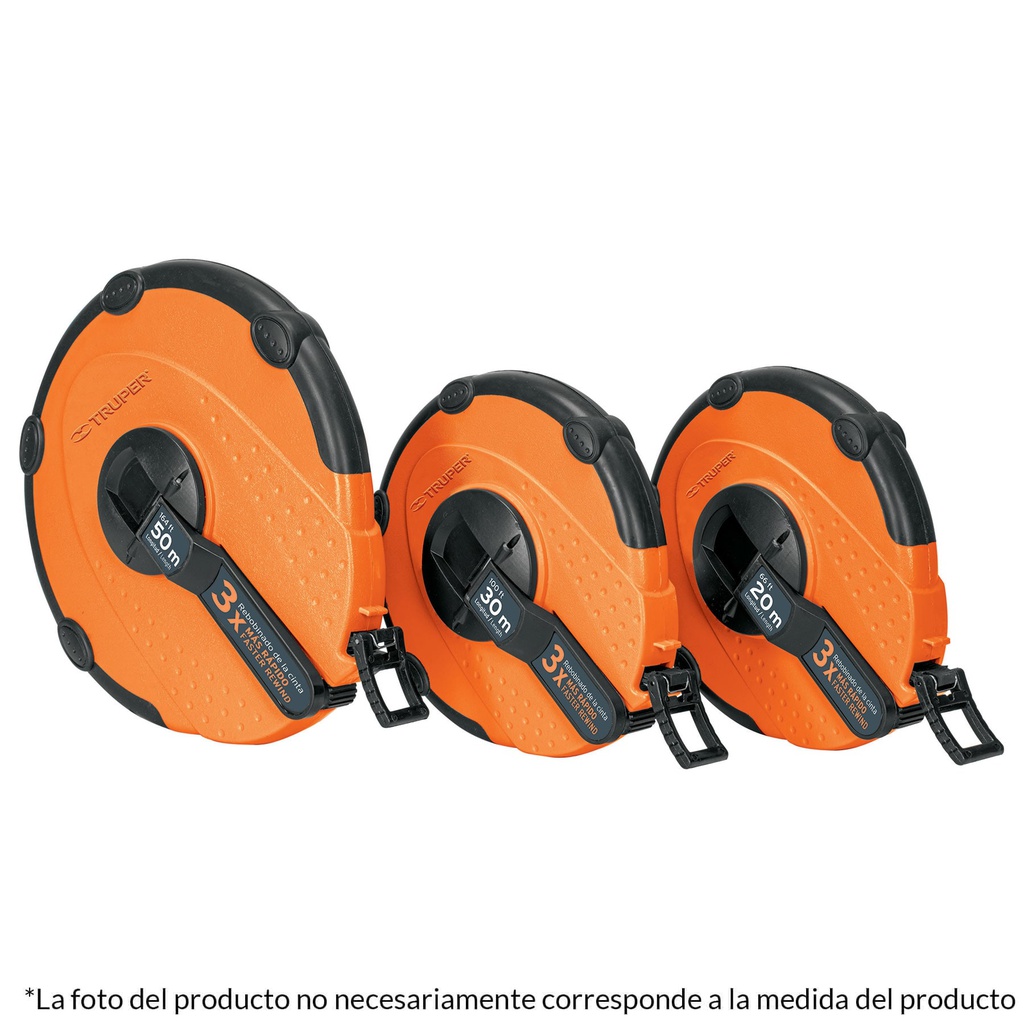 Cinta larga 20 m de fibra de vidrio, carcasa plastica